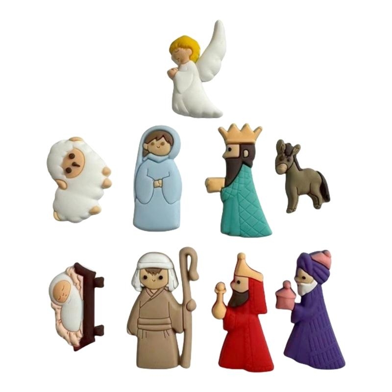 Christmas Craft Embellishment - G6KF 9pcs/Set Rativate Scene Patches ПВХ