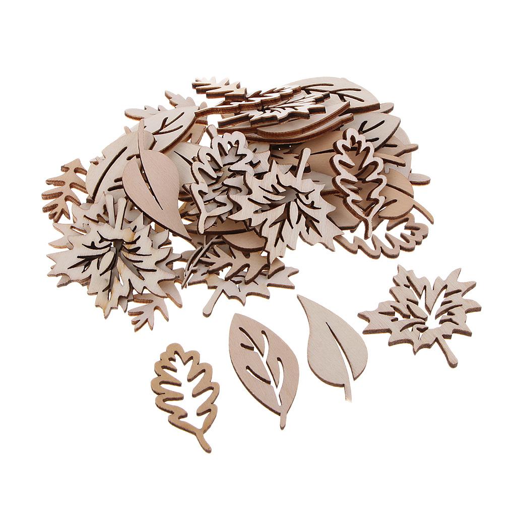 Christmas Craft Embellishment - 50 шт., деревянные искусственные деревянные листья