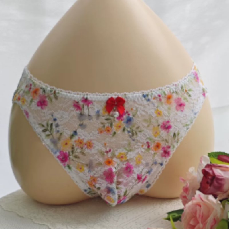 Embroidery Embellishments - Прозрачные сексуальные мужские кружевные трусы с