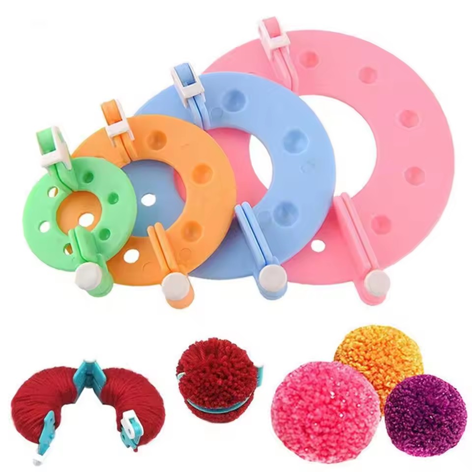 Pom Pom Maker Tool - Набор для вязания помпонов (8 шт.,