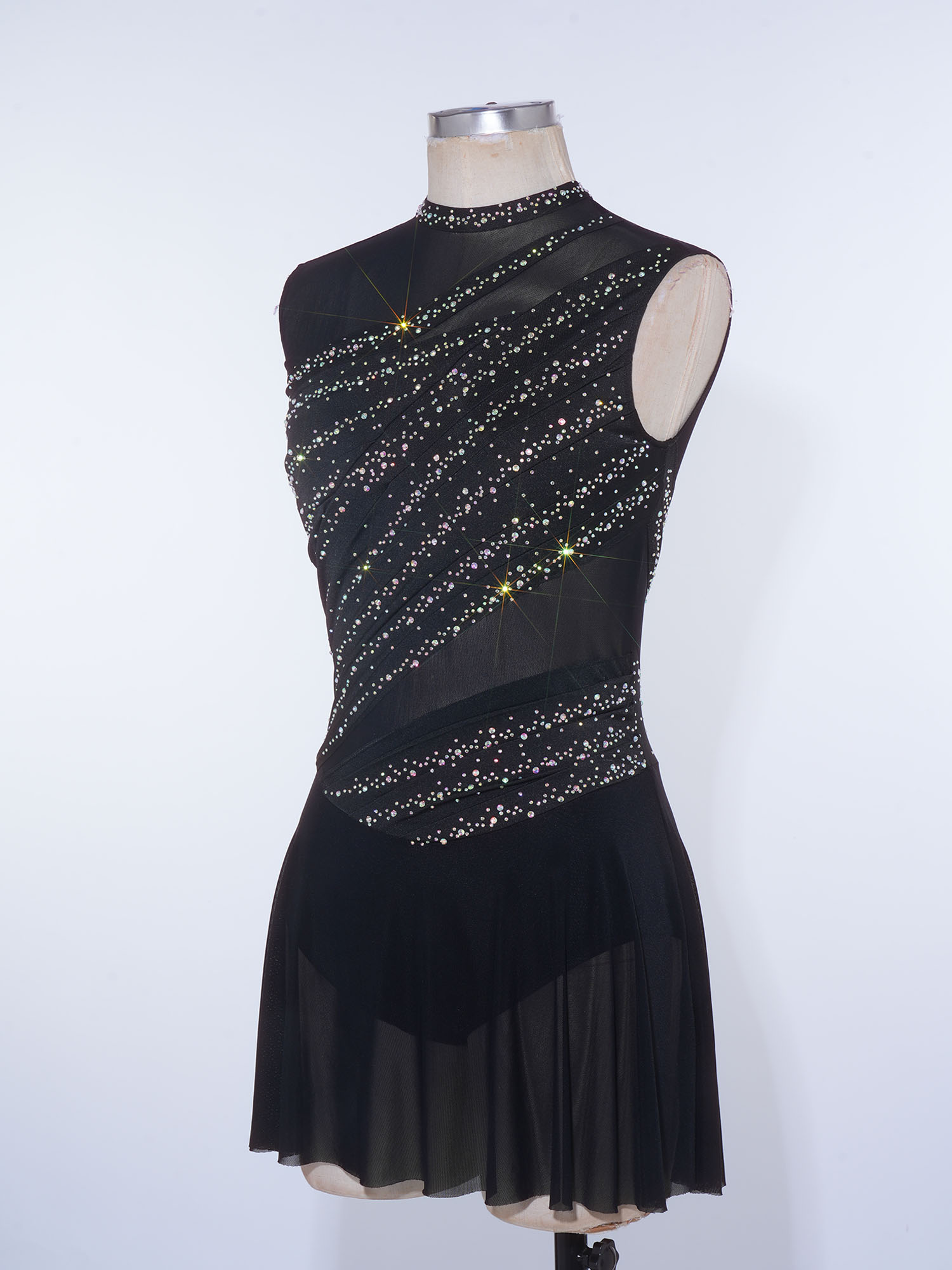 Rhinestone Banding Trim - Женский комбинезон-боди с открытыми спиной, стразами,