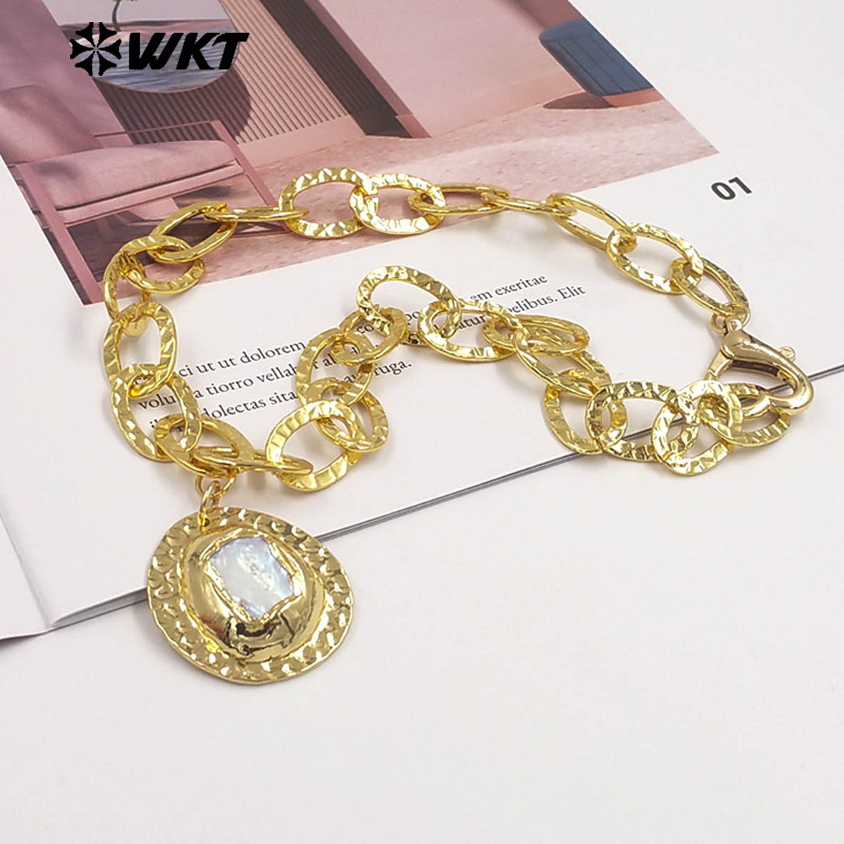 Pearl Trim Chain - Новейшее креативное ожерелье ручной работы WT-JN367