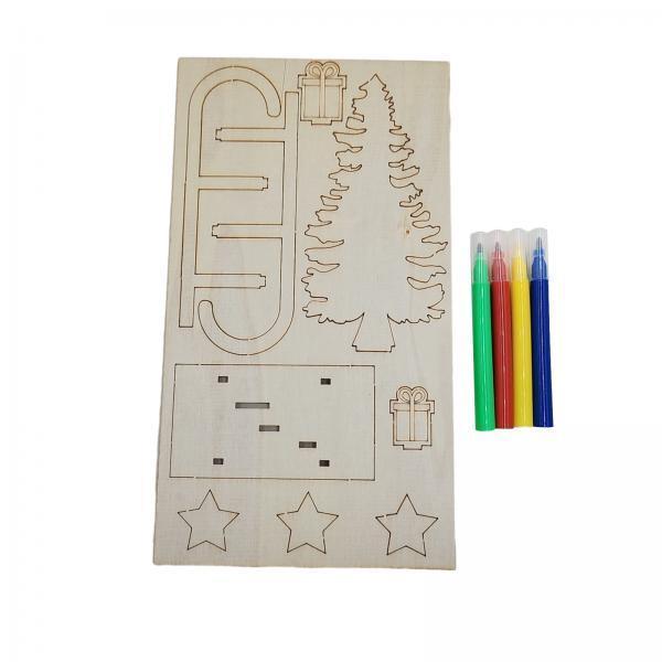 Christmas Craft Embellishment - 3 шт. деревянных санок для самостоятельного
