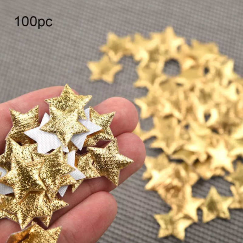 Christmas Craft Embellishment - 100 шт. золотые/серебряные звезды для рождественской