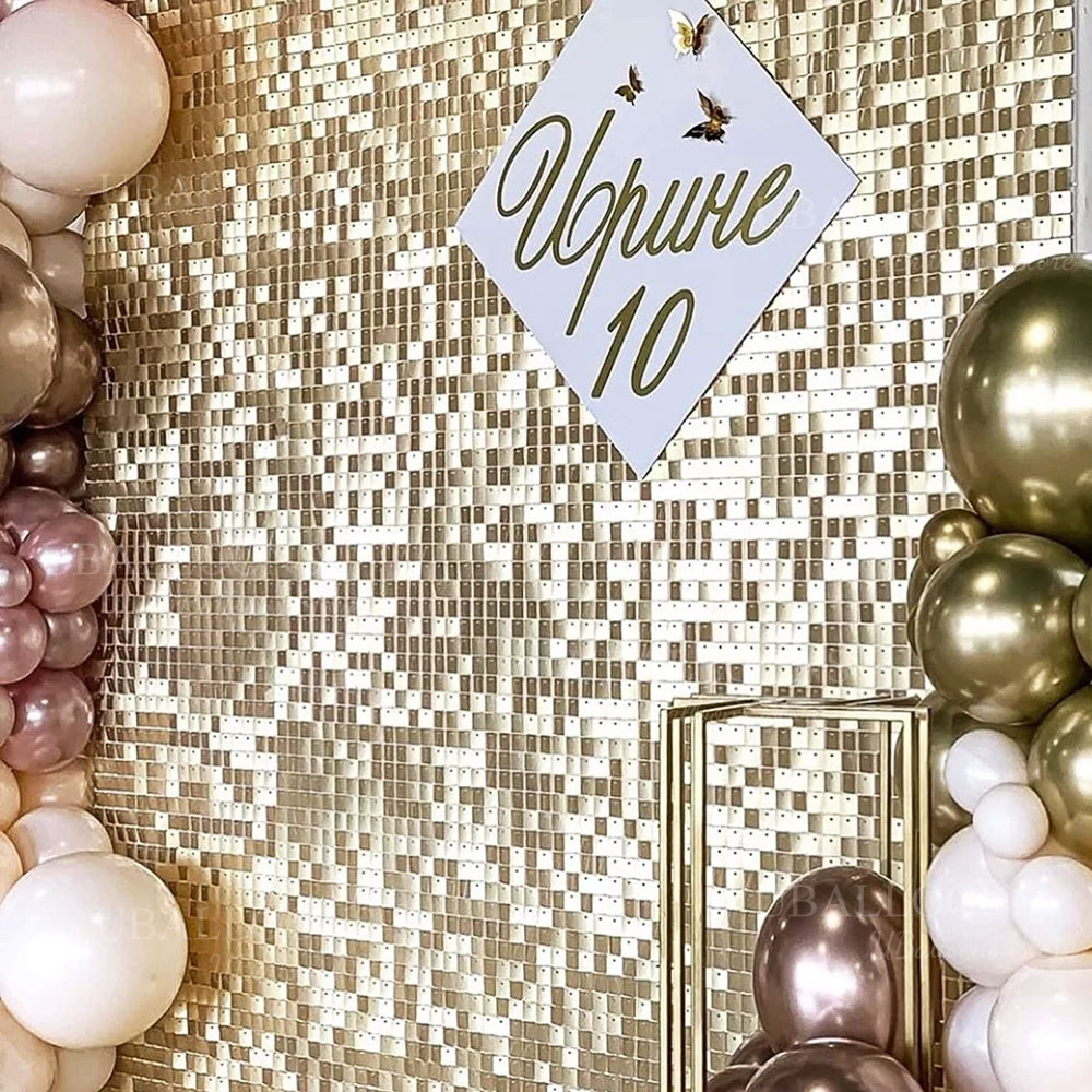 Шампанское, золото, мерцающие  – обзор и цена Sequin Fabric Panel