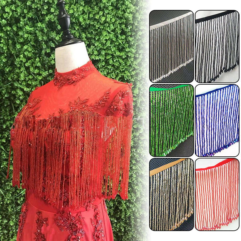 Кружевная бахрома с кристаллам – обзор и цена Beaded Trim Fringe