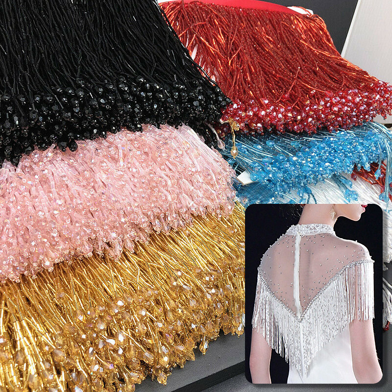 Кружевная бахрома с кристаллам – обзор и цена Beaded Trim Fringe