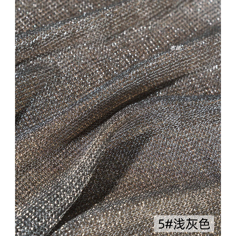 Светло-серая ткань с металлизи – обзор и цена Crystal Mesh Fabric